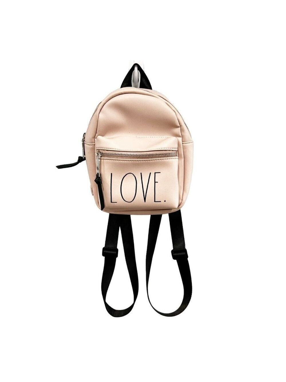 Rae Dunn Love Mini/Small Convertible Backpack Slingback Blush Color NWOT